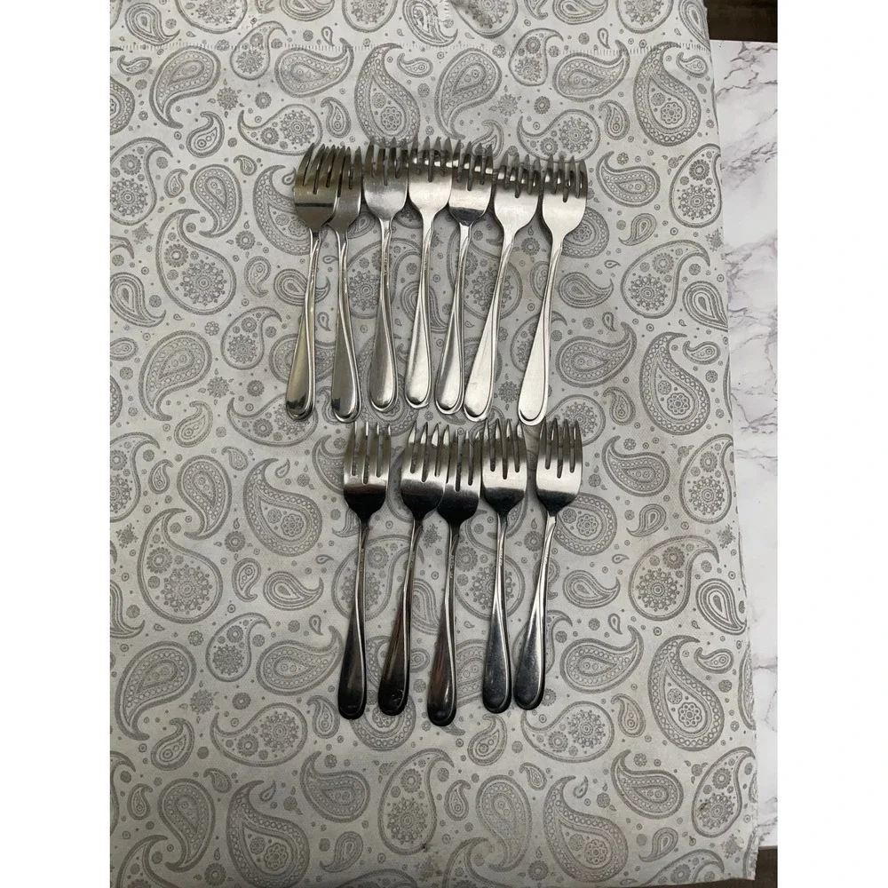 Lot 12 Oneida USA Stainless Steel Salad Cake Forks Classic Pattern